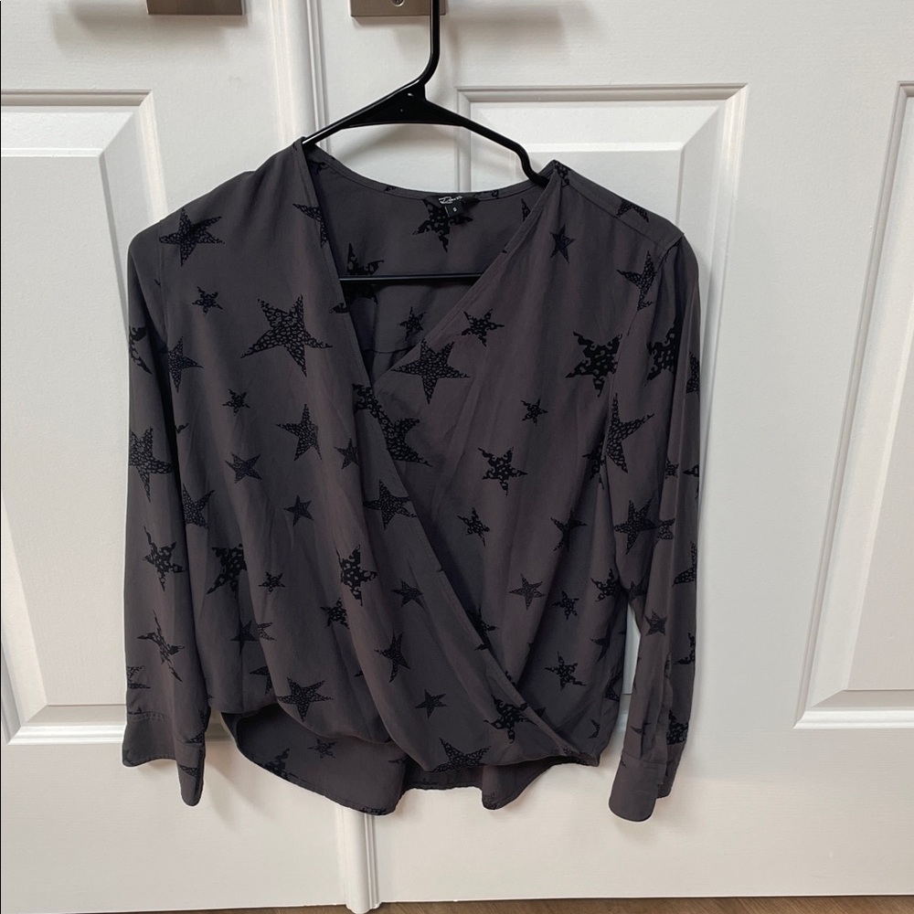 Rails Hillary Charcoal Cheetah Stars top